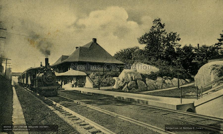 Postcard: Railroad Station, Newton Highlands, Massachusetts